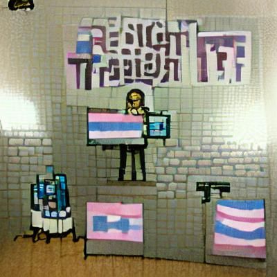 Transgender Rights in Pixel Art Style