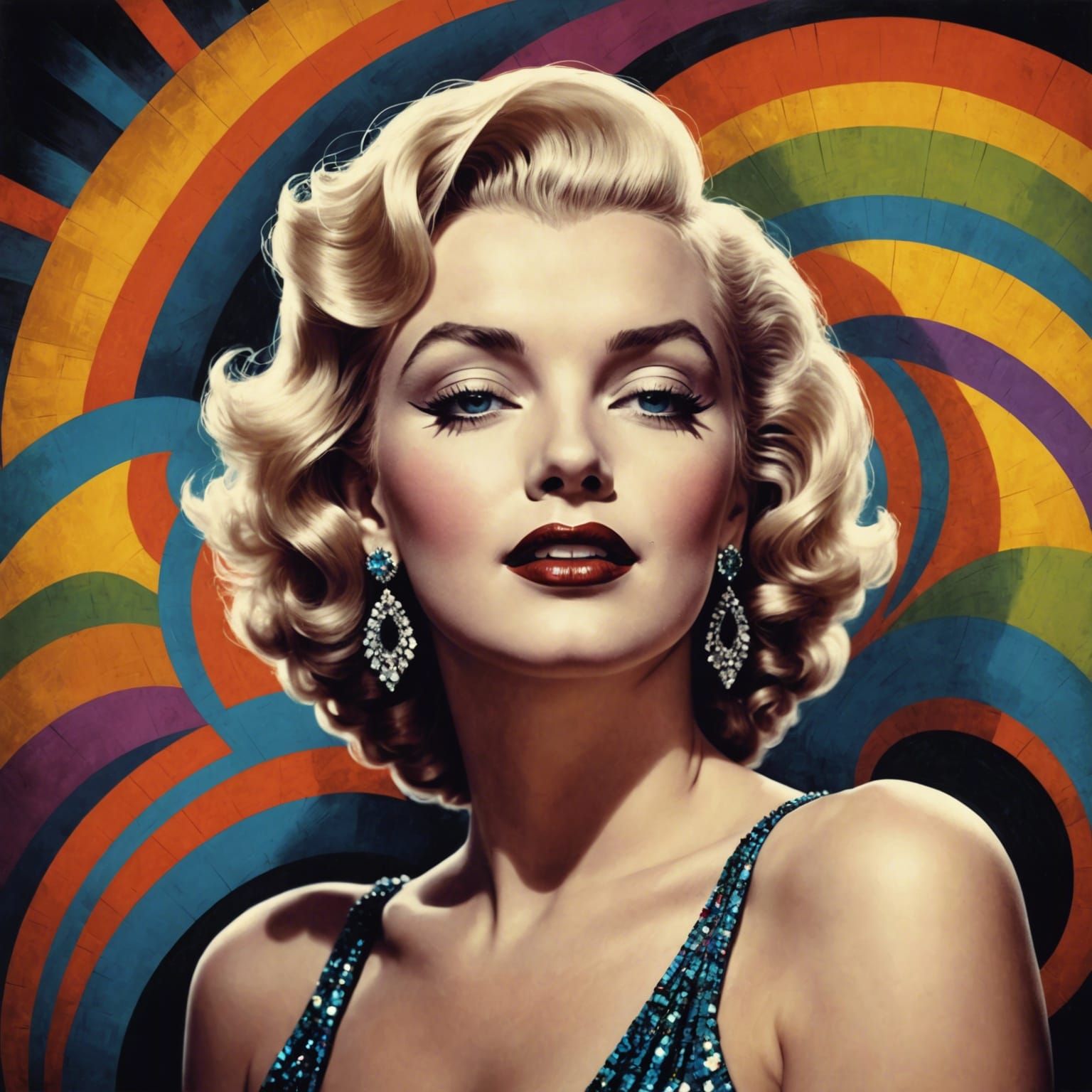 Psychedelic Marilyn Monroe Portrait in 3D CGI