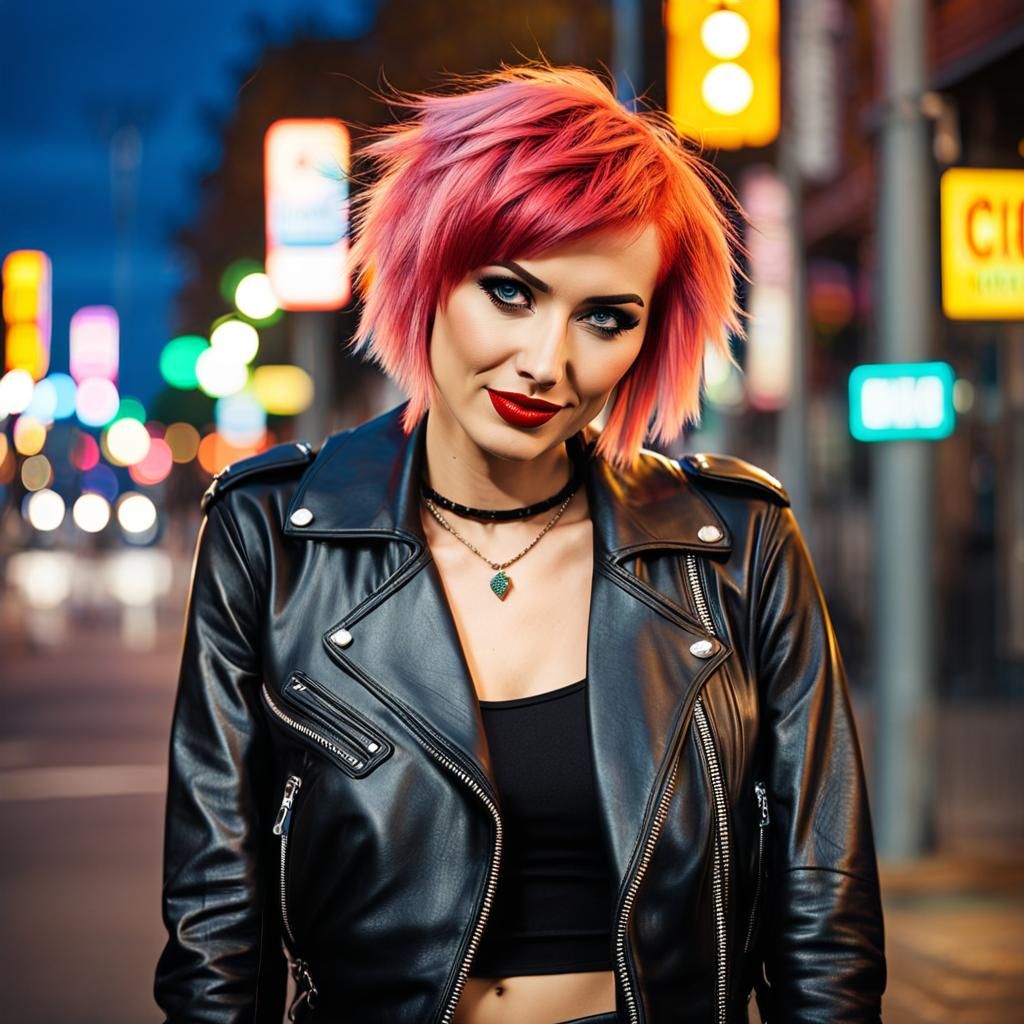 Punk Emo Girl Portrait in Pop Art Style