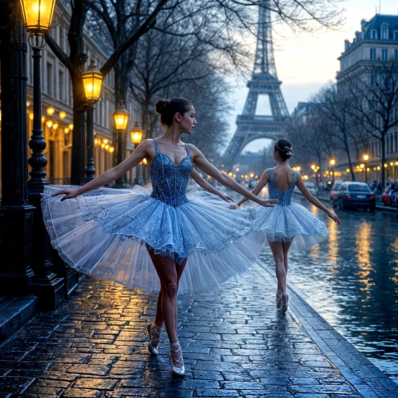 Sapphire-Encrusted Ballerinas Dance Along the Seine in Paris...