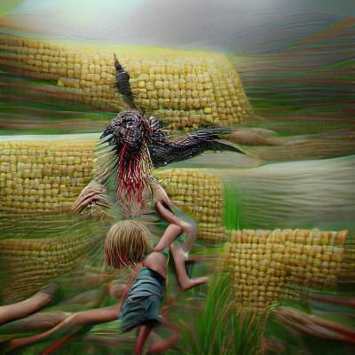 Eerie Children in a Cornfield