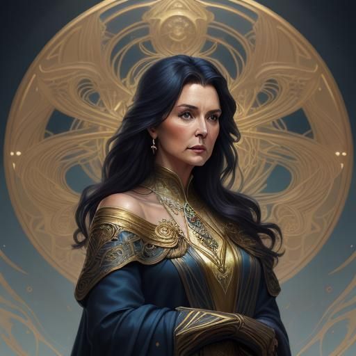 Ethereal Woman in Art Nouveau Portrait