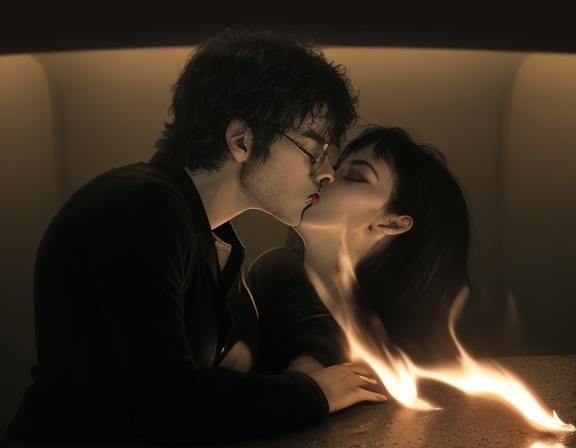 The glass meets my lips, a cool, bitter kiss,
Burning down m...