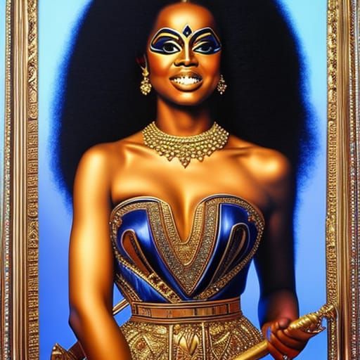 Diana Ross as Tutankhamun in Art Nouveau Style