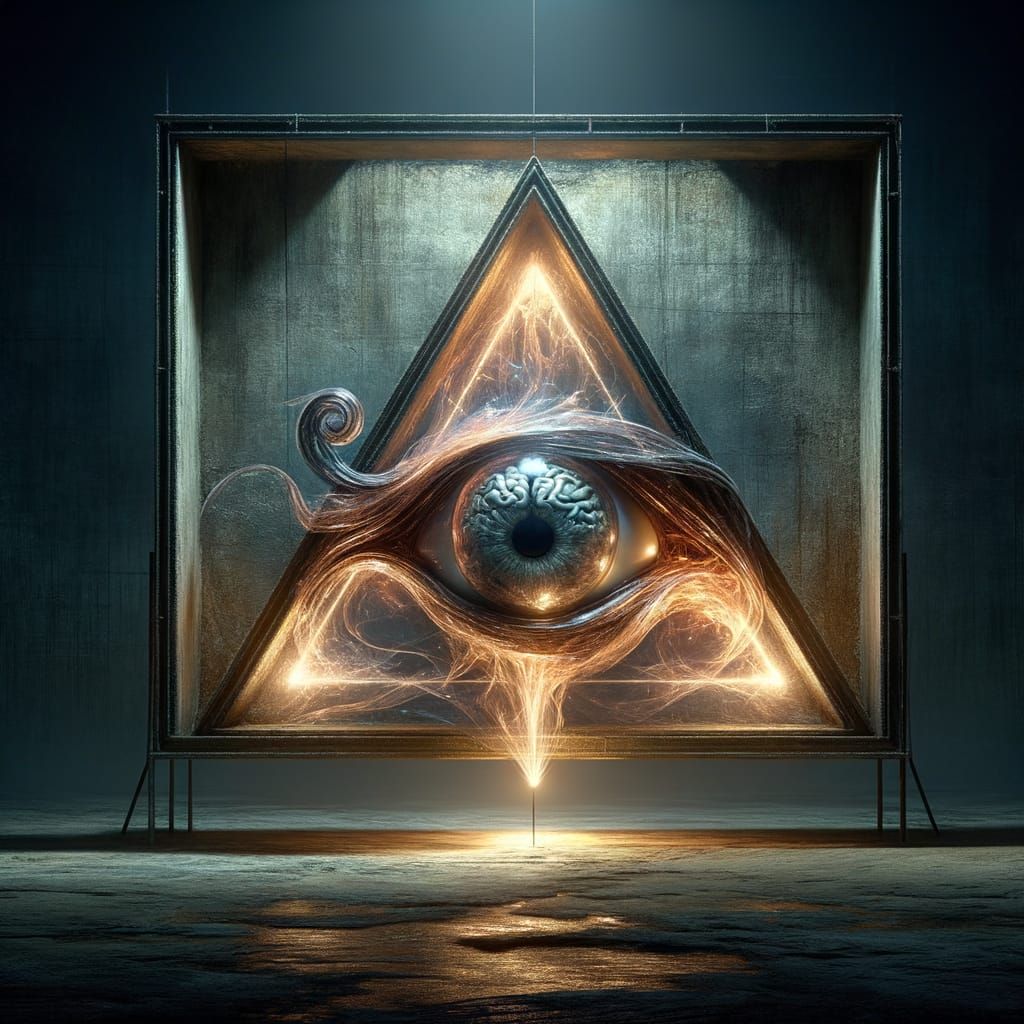 Glowing Glass Artifact in Dark Fantasy Landscape