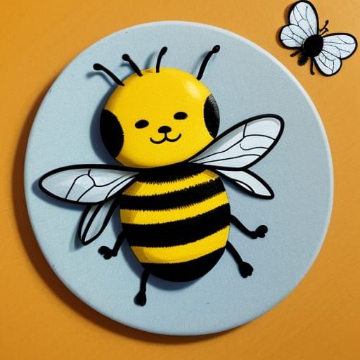 Sleepy Bee in Cartoon Style