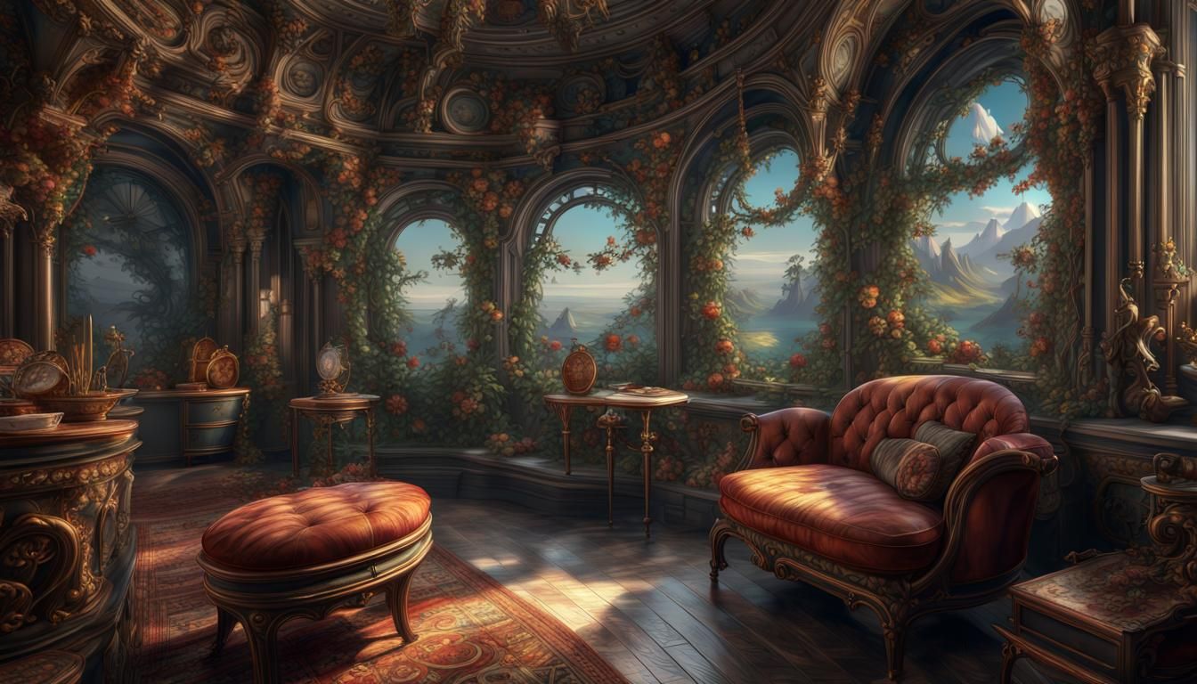 Fantastical Matte Painting in Detailed Style