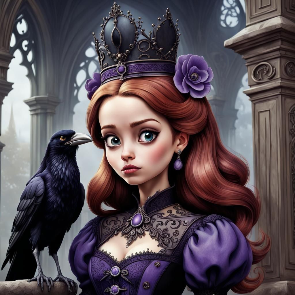Dark Gothic Sofia the First with Crow