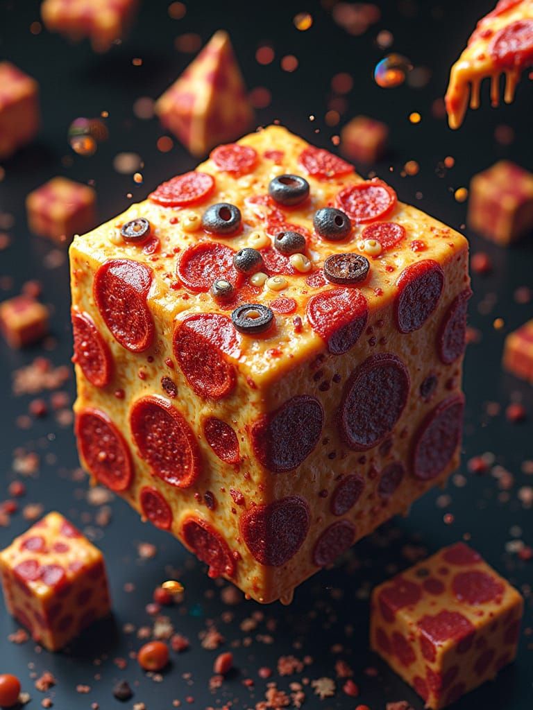 Cyberpunk Pizza Vortex in Dynamic 8D Loop