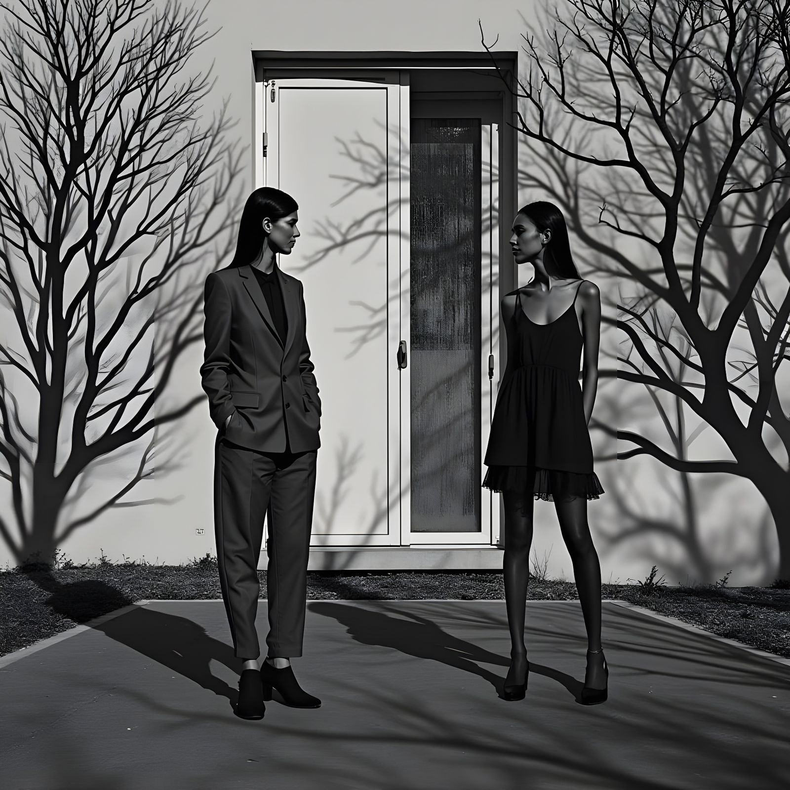 Bauhaus Photo of Two Women with Shadows