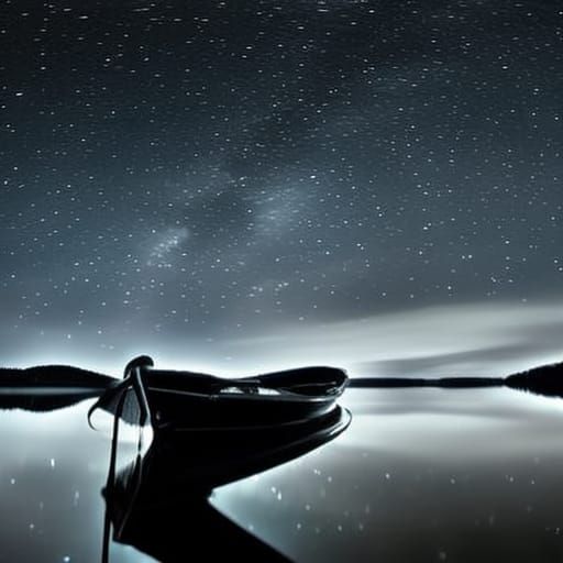 Milky Way Reflection over Dark Lake at Night