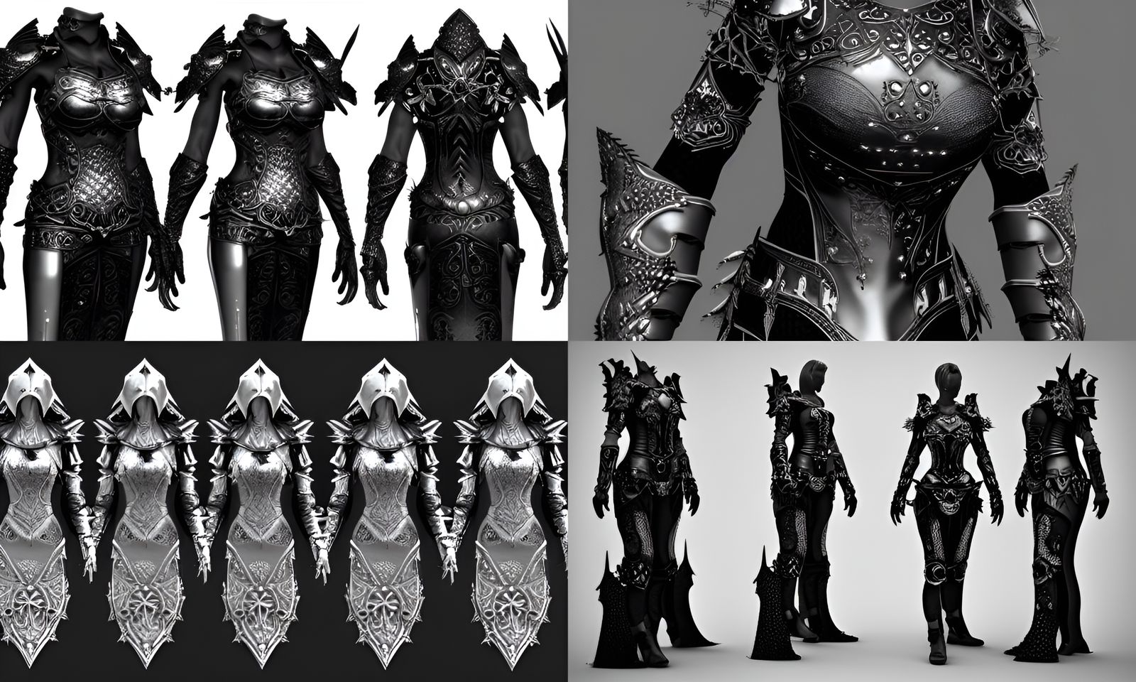 Dark Fantasy Gothic Armor Set in 8k Resolution