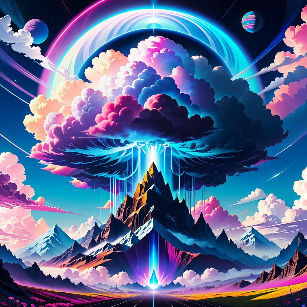 Cloudcore Psychedelic Maximalism Design