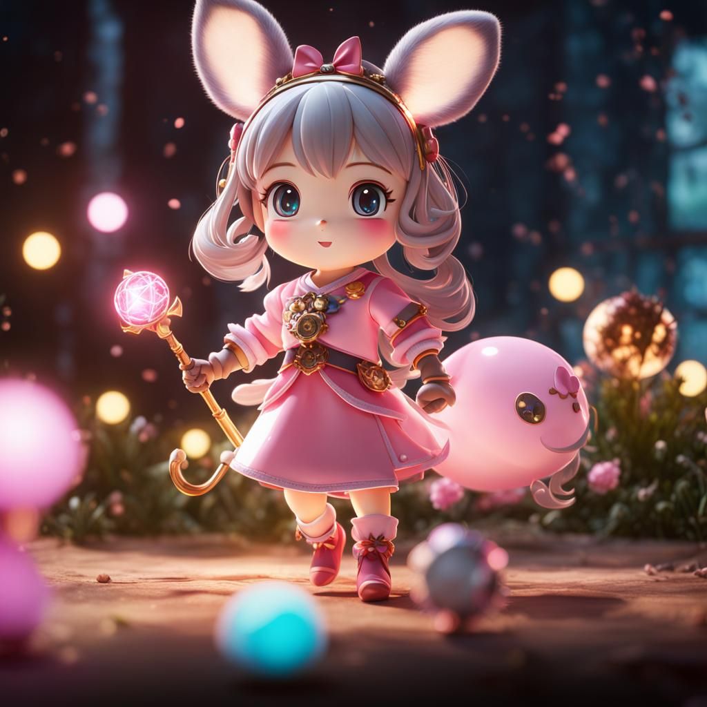 Magical Girl Chinchilla in Hyperdetailed 8K Resolution