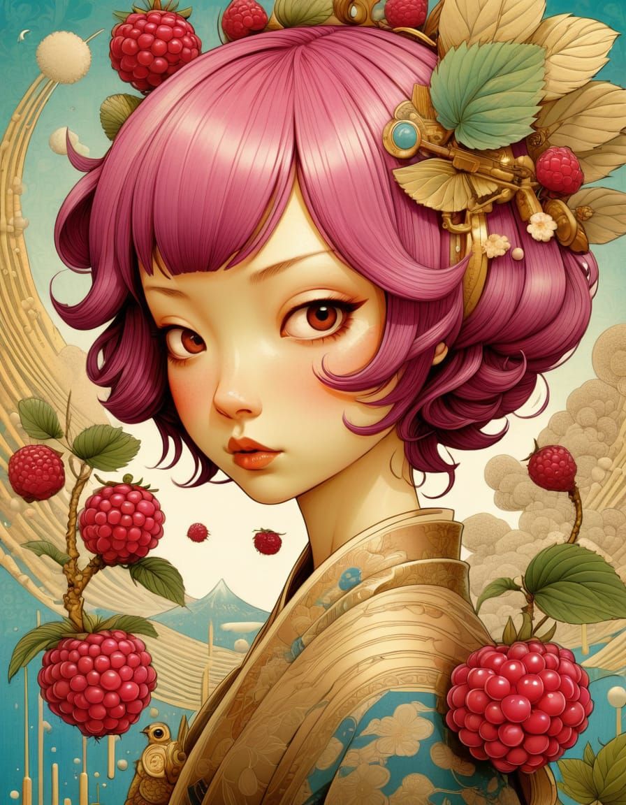 Raspberry Still Life in Vibrant Colors