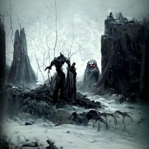 Eerie Wilderness in a Gothic Horror Style