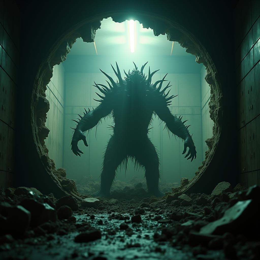 Terrifying Creature Rages Through BioLab in Cinematic Style