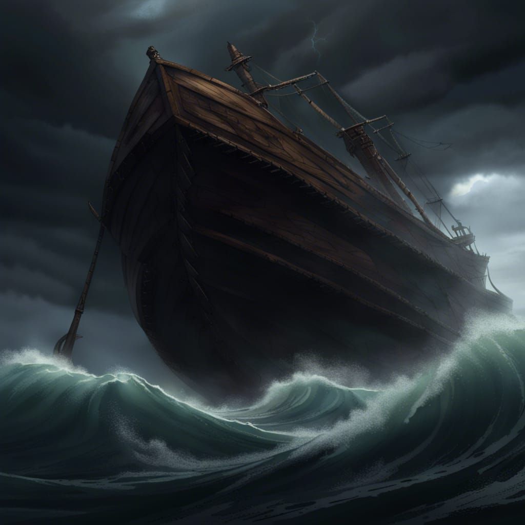 Menacing Umibozu Emerges from Stormy Sea