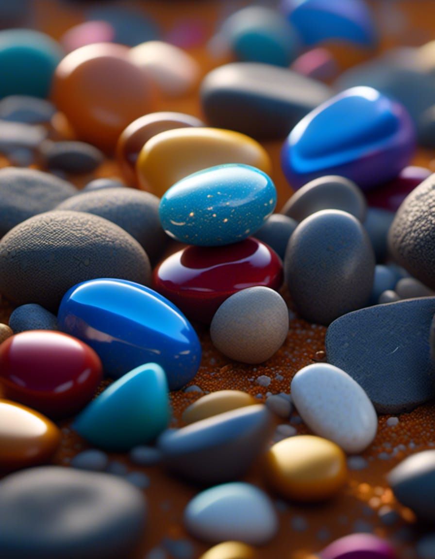 Zen Garden Cairns in Hyperrealistic Style