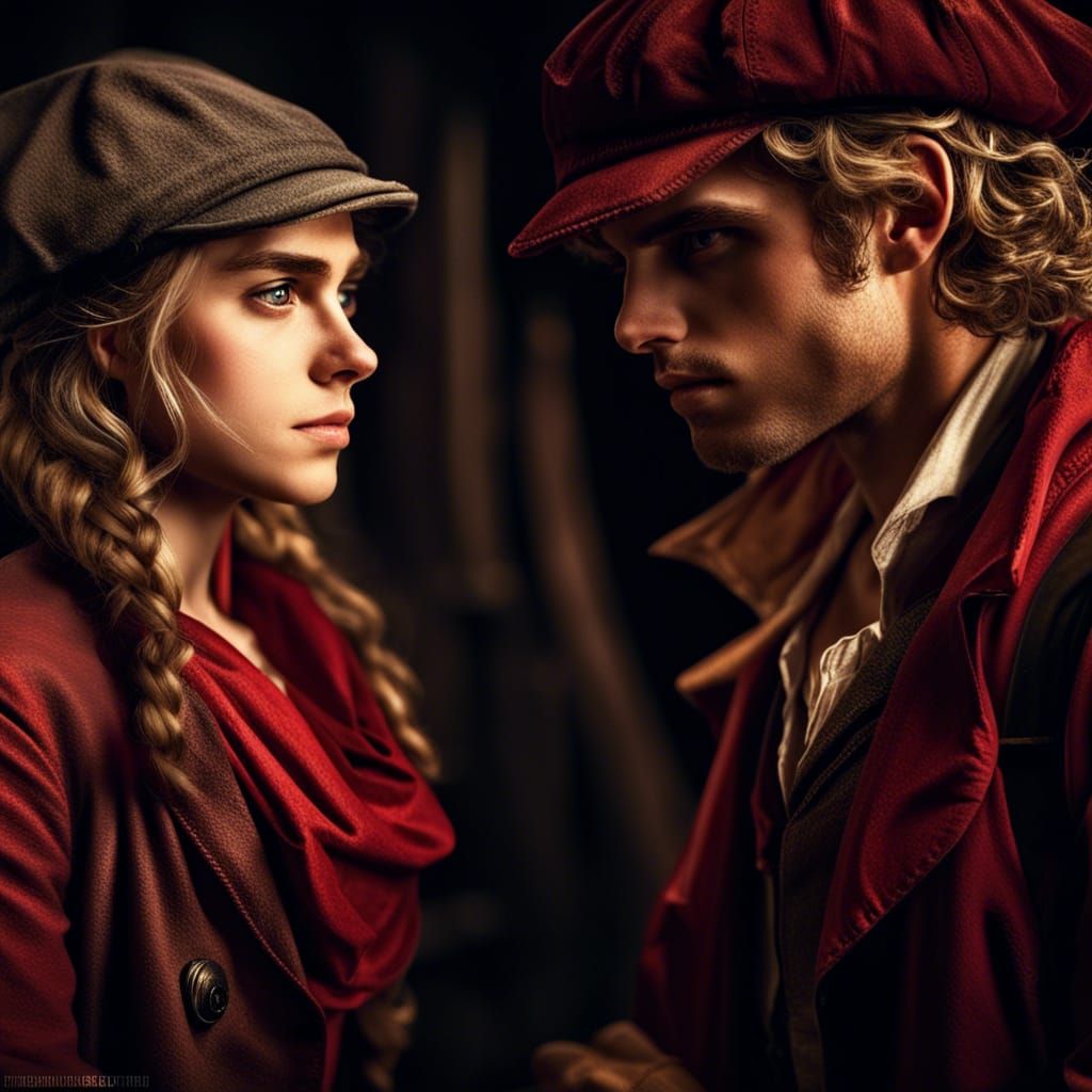 Eponine and Enjolras Hyperrealistic Close-up