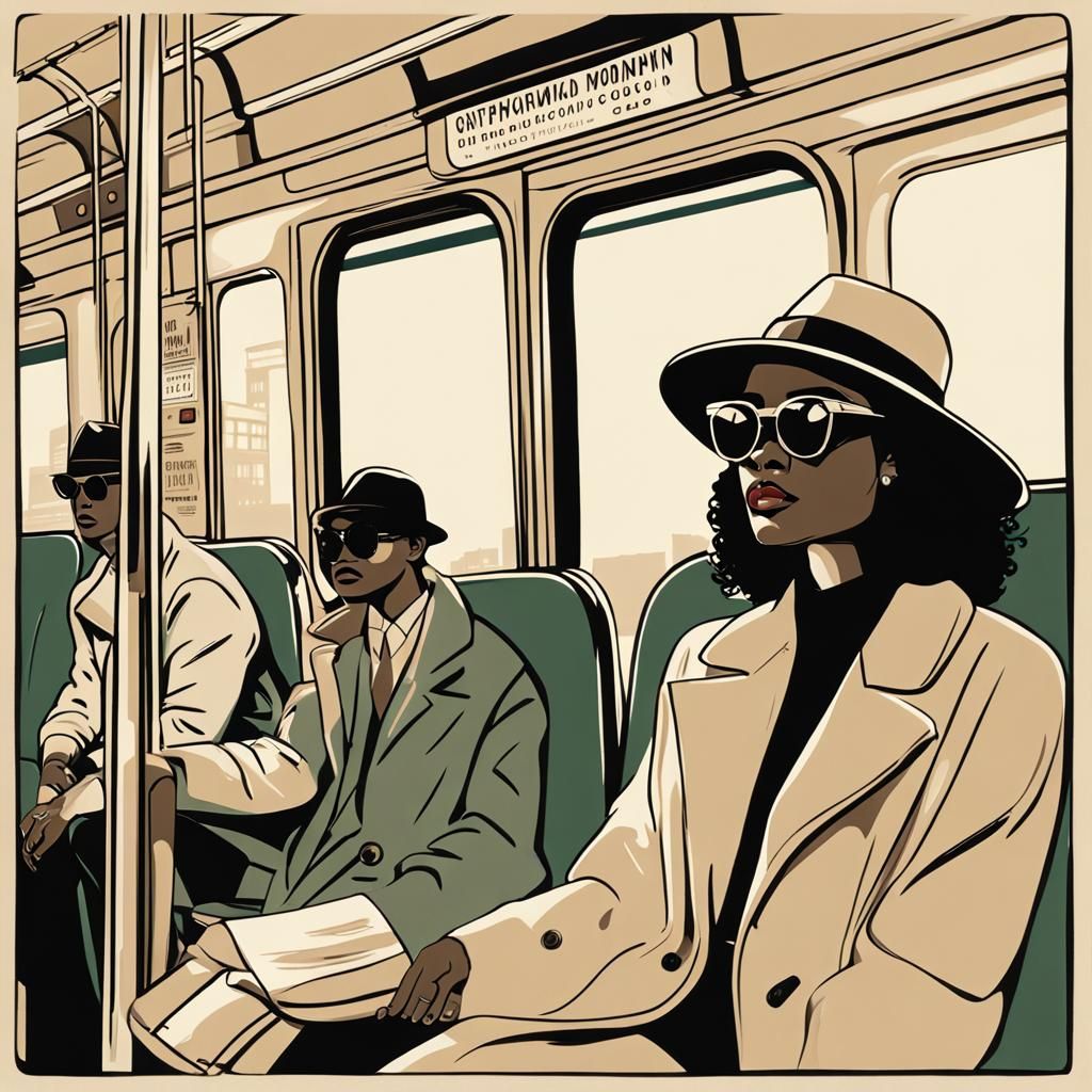 Vintage Subway: Stylized Portrait of a Woman