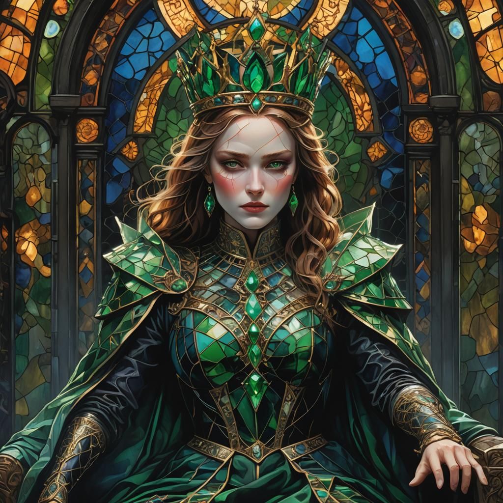 Regal Queen with Stained Glass Crown