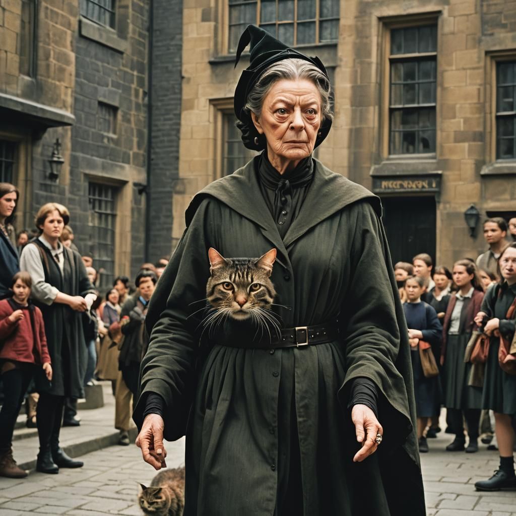 Cinematic Portrait of a Stern-Looking Witch