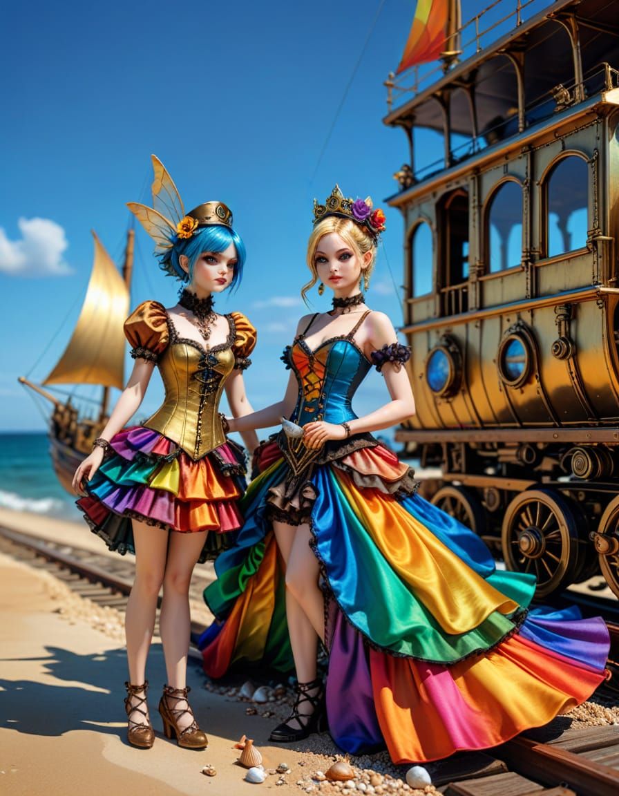 Gothic Fairy's Steampunk Beach Vacation in 3D