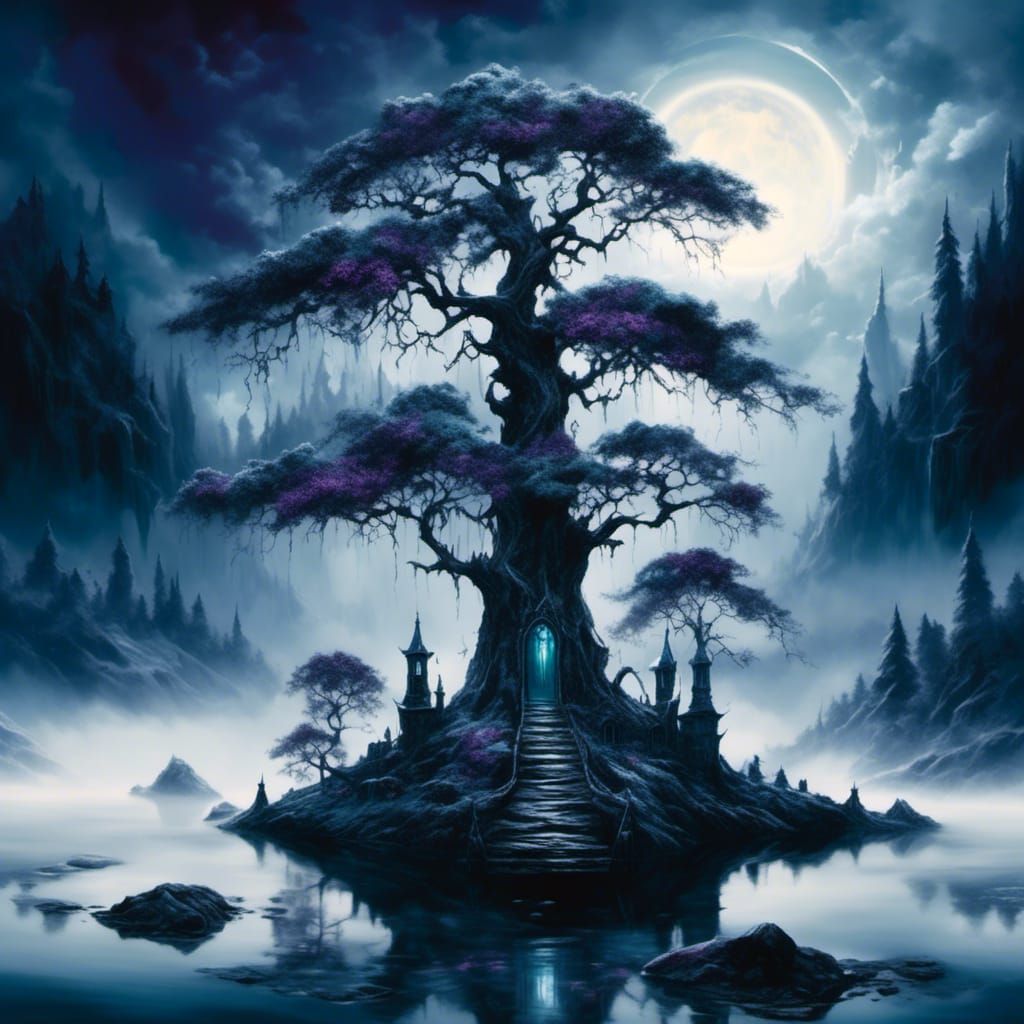 Gothic Beauty with Emerald Steel and Purple Gleam