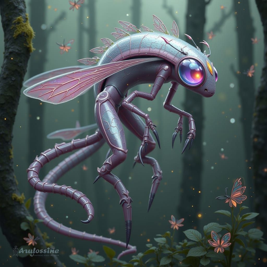 Mismatched Creature in Eerie Forest: Fantasy Concept Art