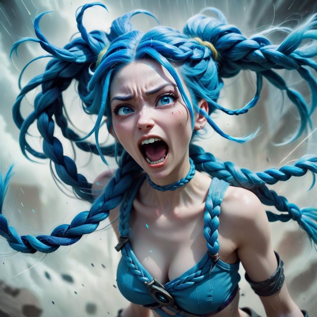 Jinx from League of Legends, don't make her angry please