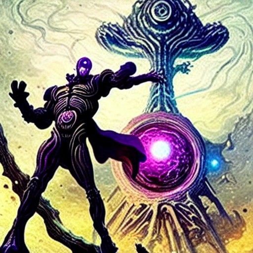 Galactus as Van Gogh Storybook Illustration