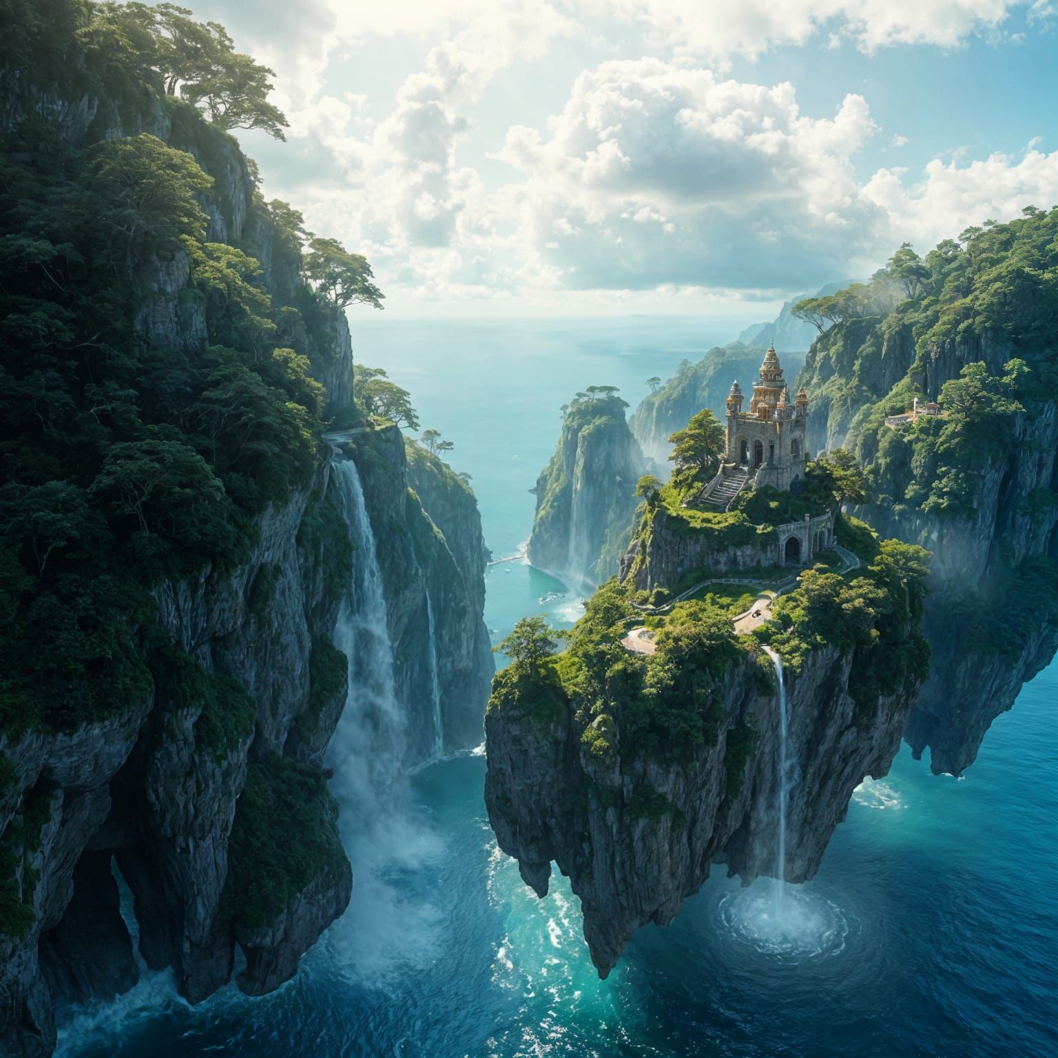 The Sky Archipelago: Floating Islands with Crystal Castles