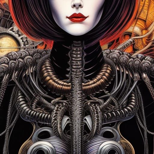 Gritty Space Cowgirl in Inkpunk Style