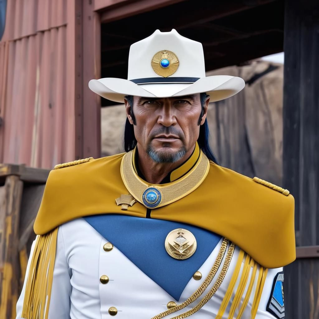 Planetary Marshal in Alien Mining Town: Sci-Fi Portrait