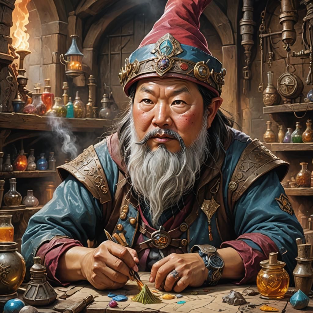 Ken Jeong as Gnome Artificer in Bisley Style