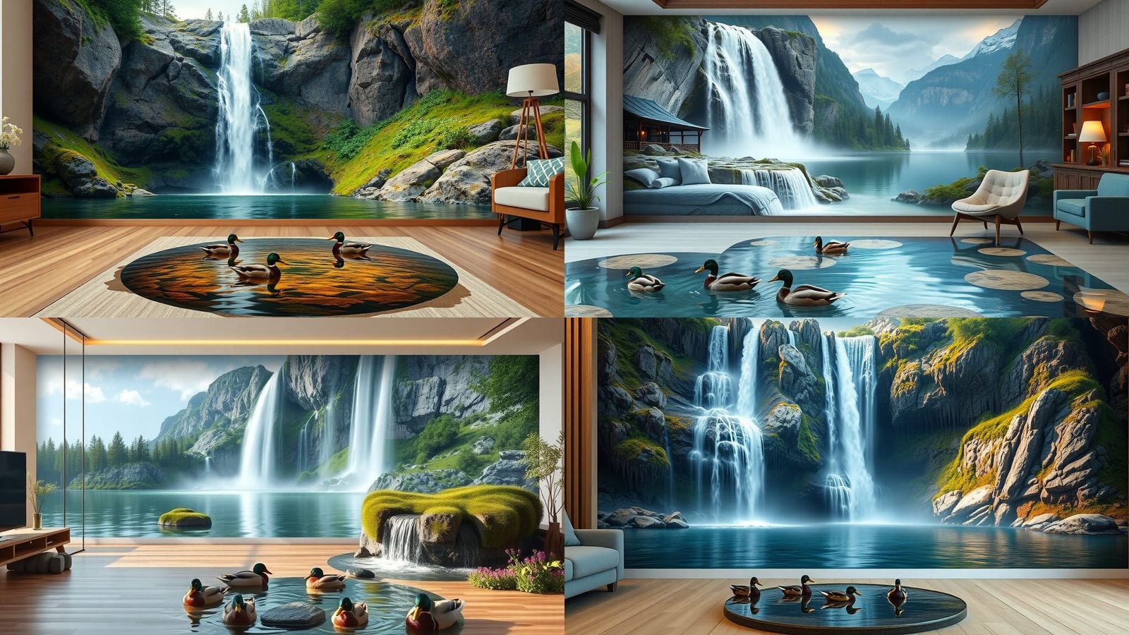 Magical Waterfall Painting Flows Into Living Room
