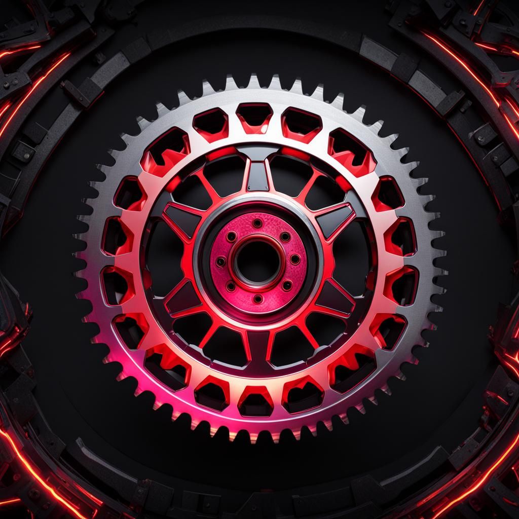 Mountain Bike Sprocket with Red Electricity