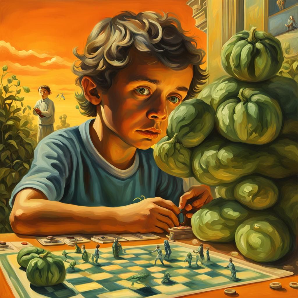 Surreal Cucumber Teacher in Salvador Dali Style