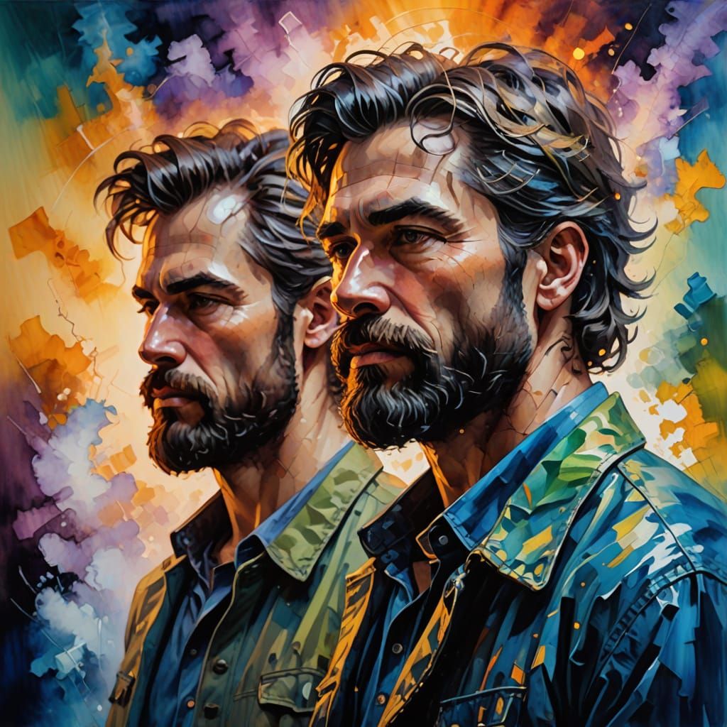 Ethereal Fantasy Portrait of a Couple in Heavenly Light