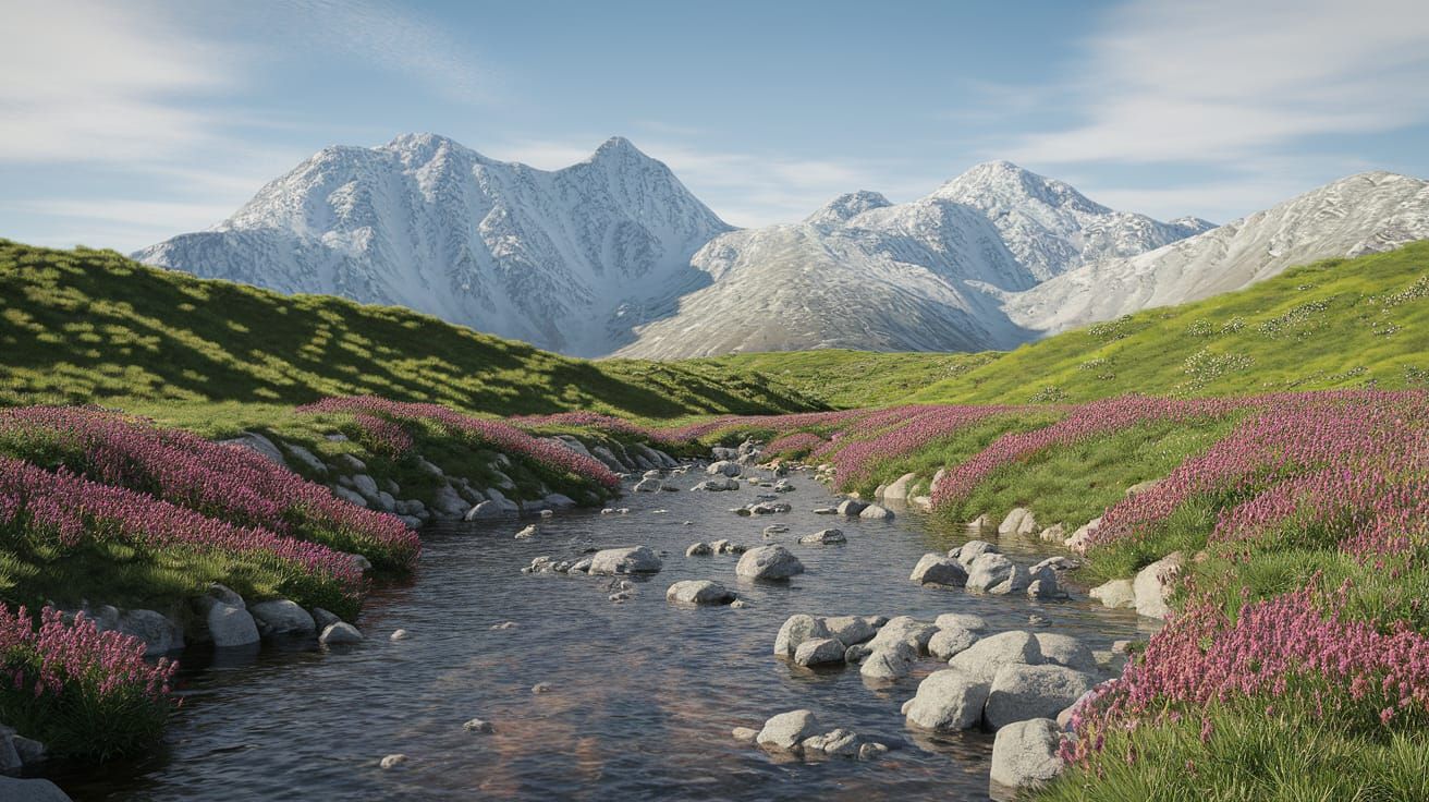Serene Mountain Stream in Vibrant HDR