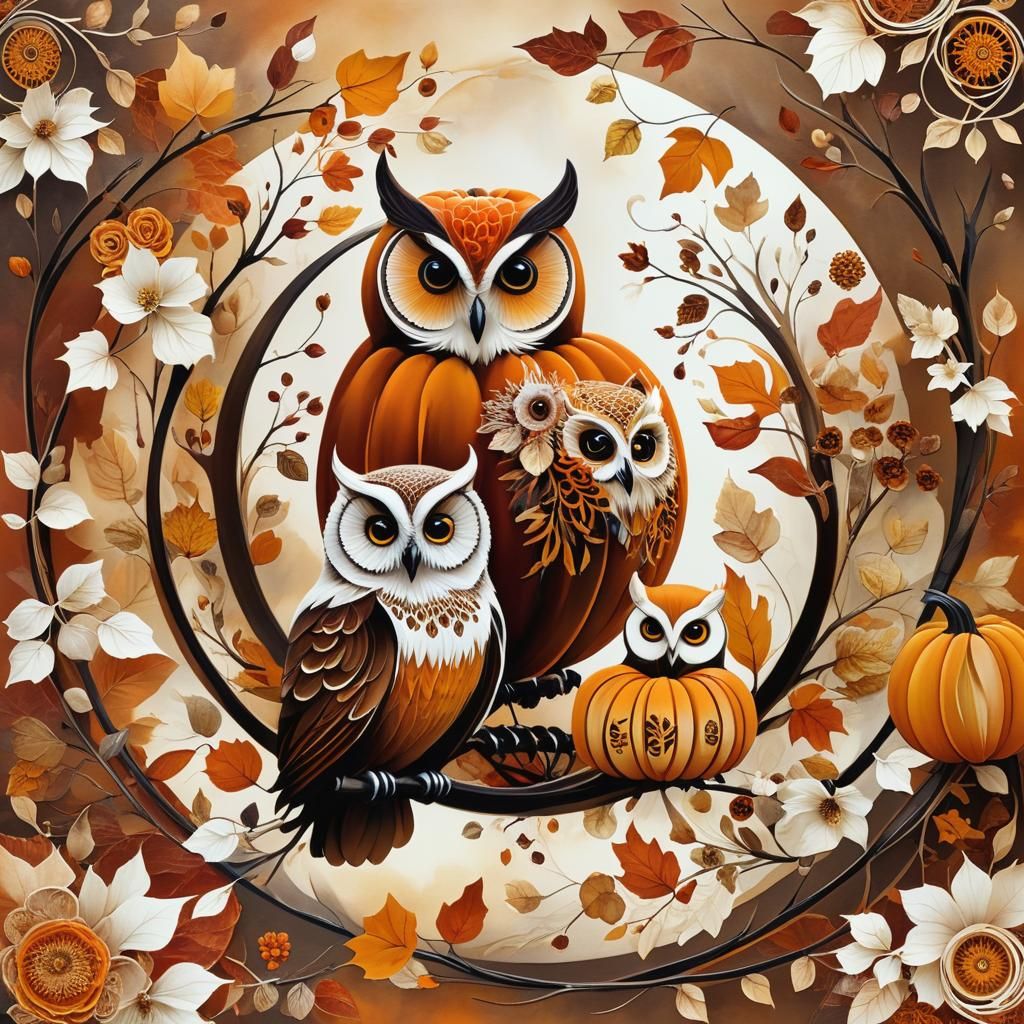 Autumnal Mixed Media: Spirograph, Ink, and Fractals