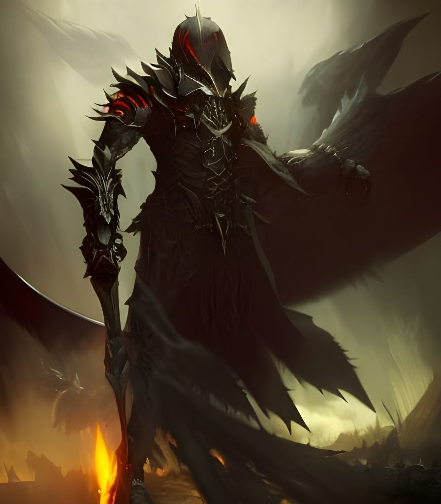 Demon Knight in Dark Fantasy Style