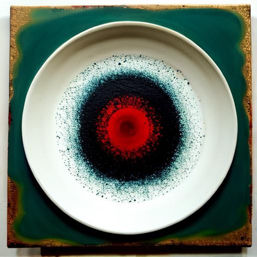 Abstract Encaustic Painting with Textured Surface