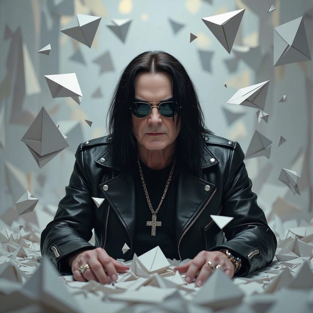 Distorted Ozzy Osbourne Portrait with Glitch Art Effects