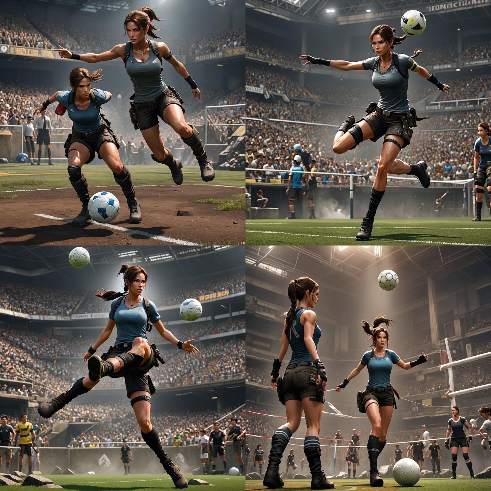 Lara Croft Corner Kick: 3D Anime Art