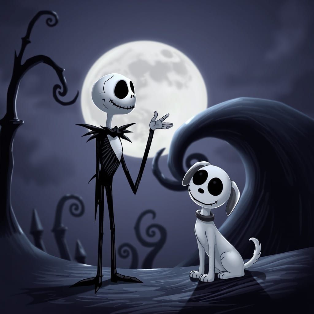 Jack Skellington and Zero: A Charming Halloween Duo