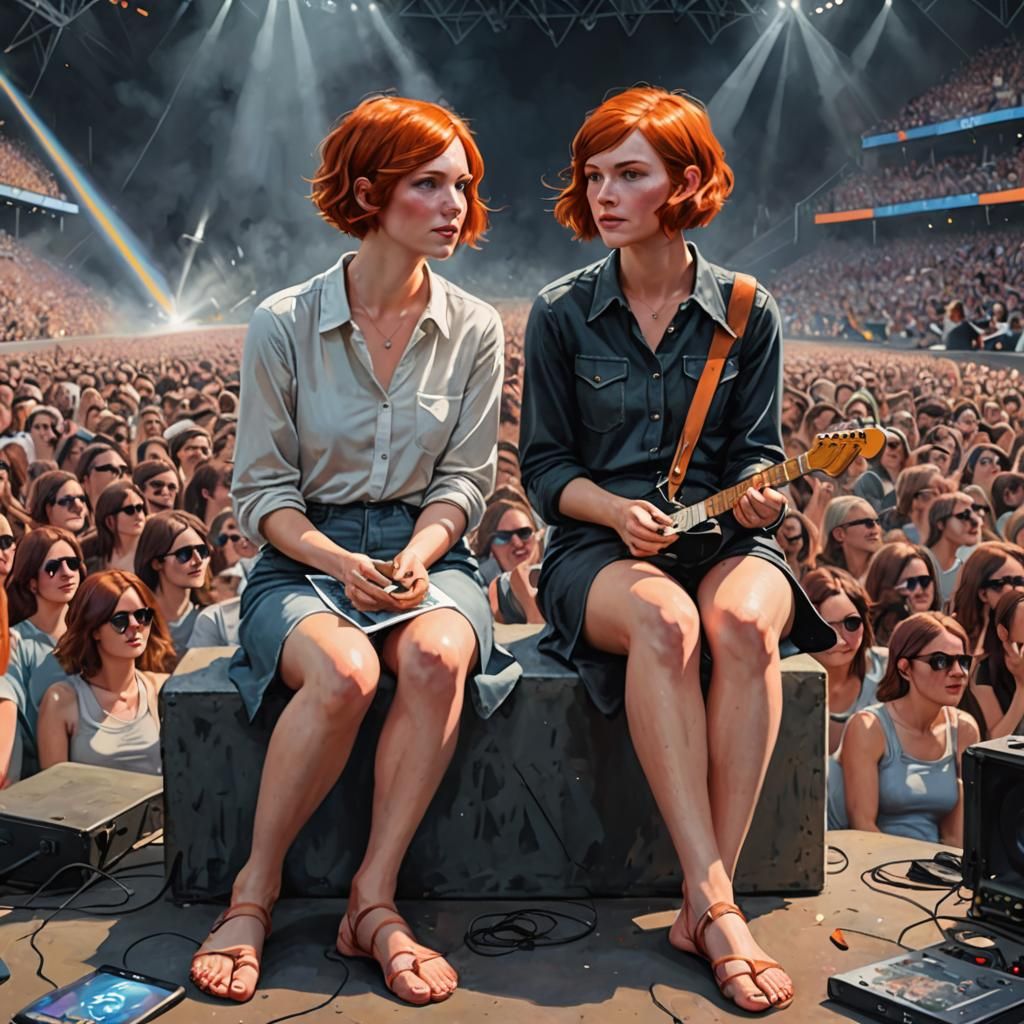 Redhead Brainwashed at Pink Floyd Concert