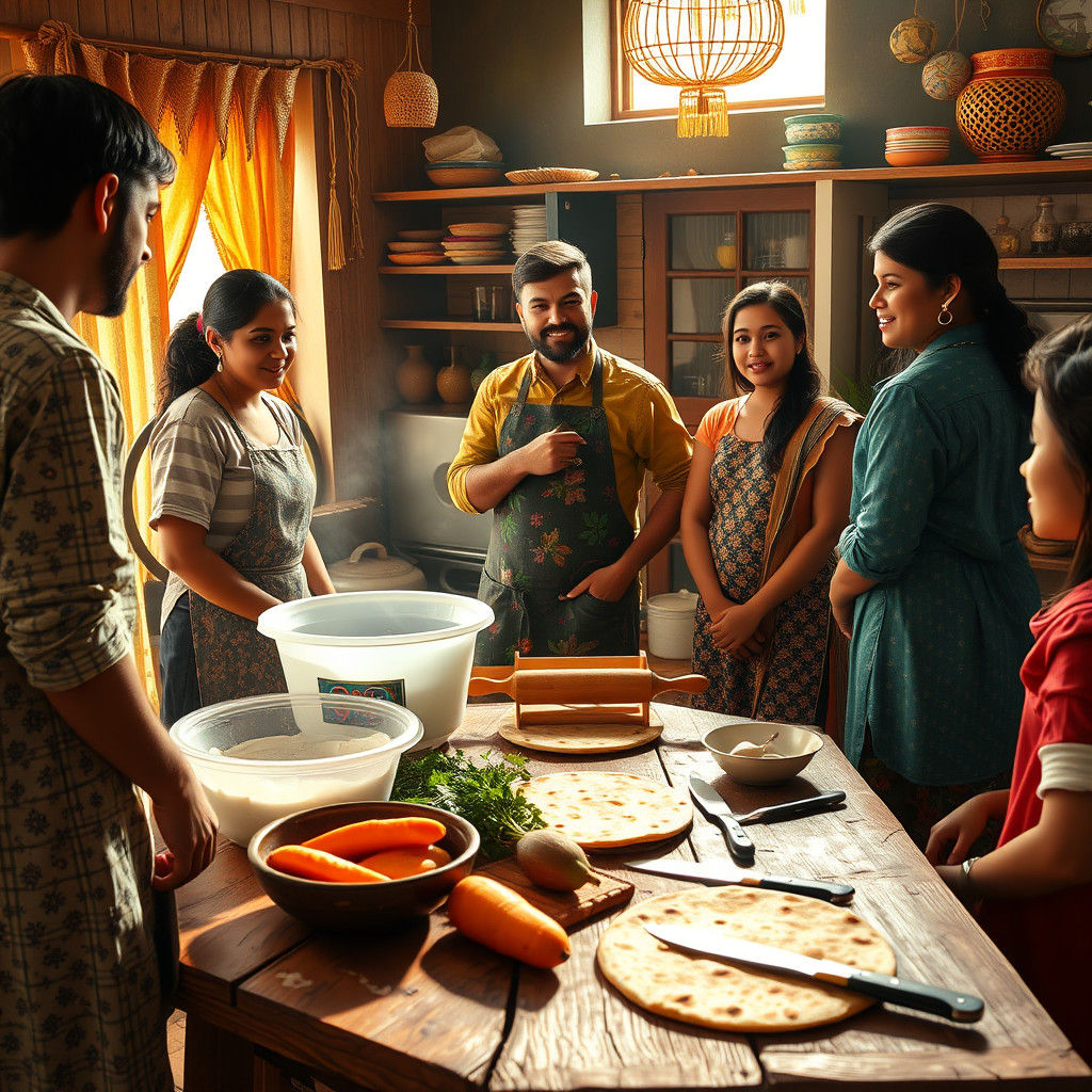 Chapati-Making Class in Cozy Kitchen: Concept Art