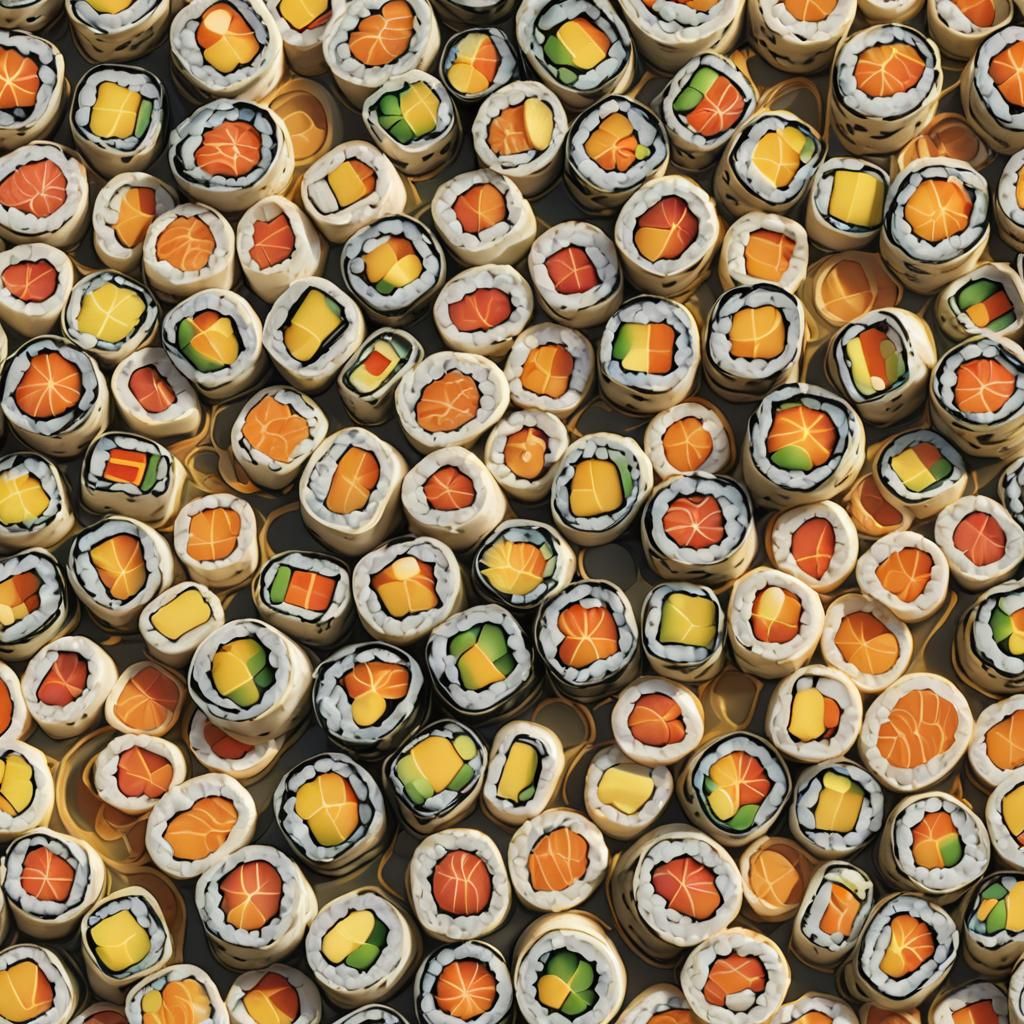 Buttered Sushi in 3D Anime Style